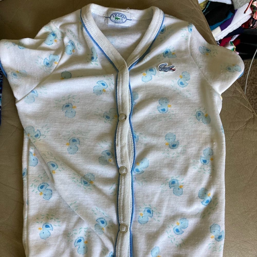 Infant Baby Lacoste Blue Duck Onesie